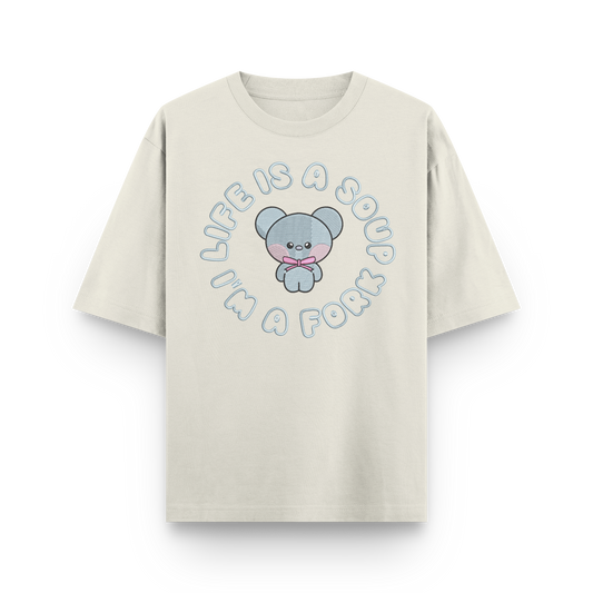 Life is a Soup I'm a Fork Koya Embroidery T-shirt